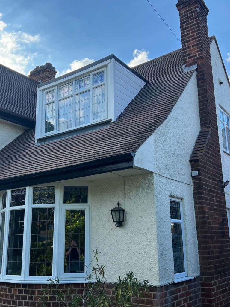 This is a photo of a dormer window which has just had some repairs carried out where the roof and the dormer meet. Works carried out by LS Roofing Tring